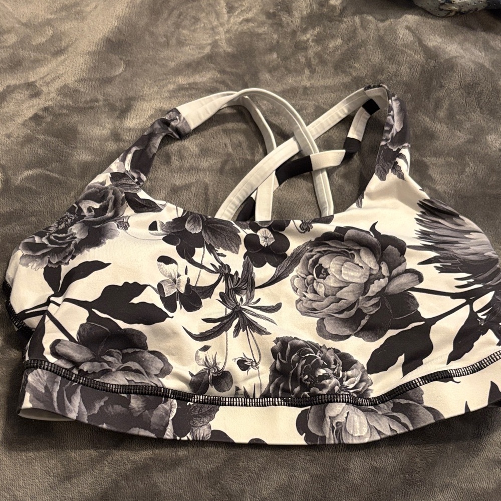 Lululemon Floral Sports Bra with Strappy Back